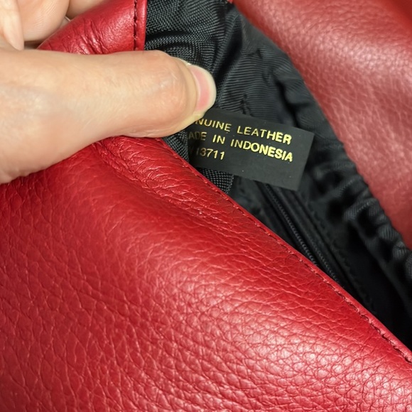 Giani Bernini Red Vtg Crossbody Real Leather Bag - Picture 14 of 14